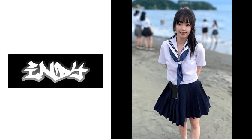 I found a pink polka dot swimsuit girl at the sea of Enoshima_ The strongest small beautiful girl with a great butt releases a raw video
