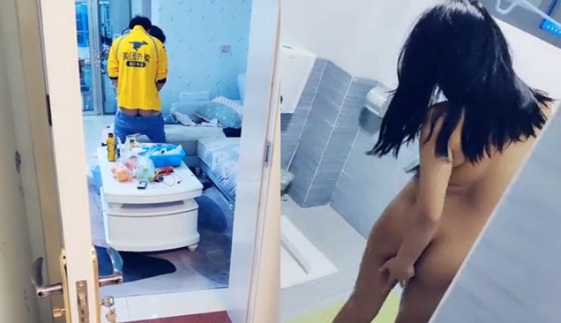 寂寞人妻趁老公出差勾引外賣員!為了送貨衣服都還沒脫就直接操起來!
