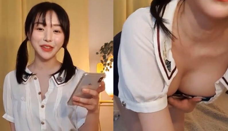 [เกาหลี] สาวไลฟ์สดผมหางม้าคู่ ถนอมเนื้อเหมือนทองคำ จะให้เธอเปลือยช่างยากเย็น ~