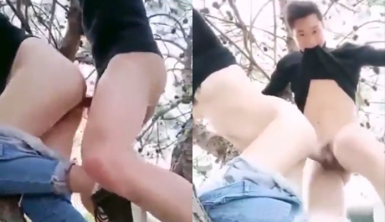 戶外打野砲算什麼,在樹上啪啪才叫厲害!!