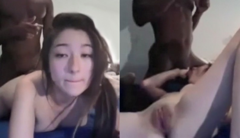 高顏值白皙美女愛吃巧克力棒棒,和黑人炮友直播啪啪~