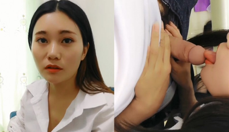 劇情演繹性感黑絲襪女老師被色學生跟蹤回家,最後還給上了~