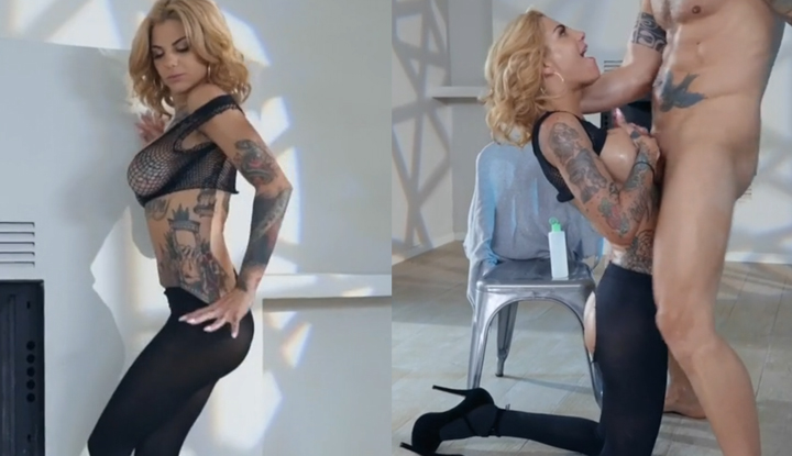 A sexy tattooed girl from Europe and America wants to dance an erotic duet with you~