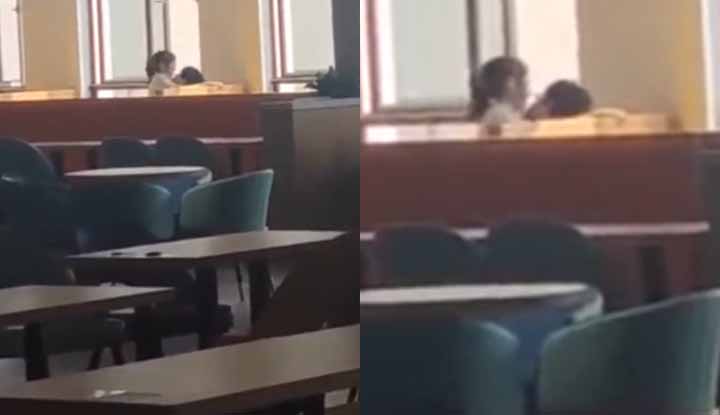 Internet exposure incident ~ Guangdong Science and Trade Vocational College young couple canteen applauds love in public
