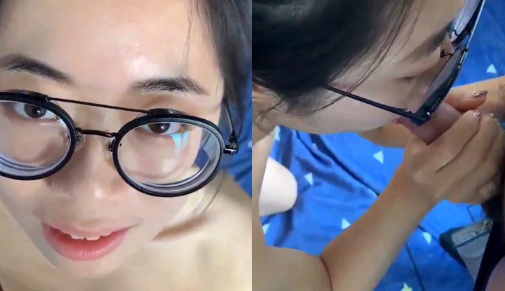 平常氣質文靜的女友,看到肉棒也忍不住跪著狂吃~