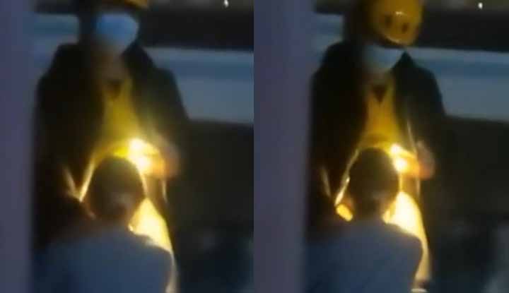 Internet exposure incident ~ Meituan’s brother and customer were secretly photographed playing chicken-eating game outdoors~