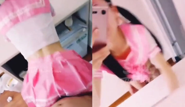 [Taiwan] SWAG quanna ~ Double ponytail JK loli anchor was fucked in open panties