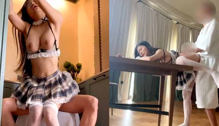 Maid dressed as a private secretary's service ~ big dick in the hole and various poses to fuck
