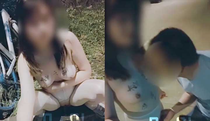 查小理專業戶外勾引路人~直接讓騎腳踏車的哥哥摳穴舔奶