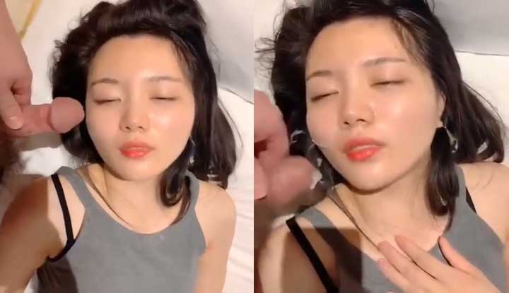 清純女友流出~女友喝醉男友貼心顏射敷面膜