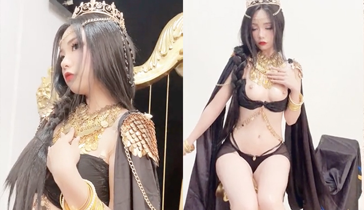 爆機少女喵小吉,風玲公主性感露奶側拍