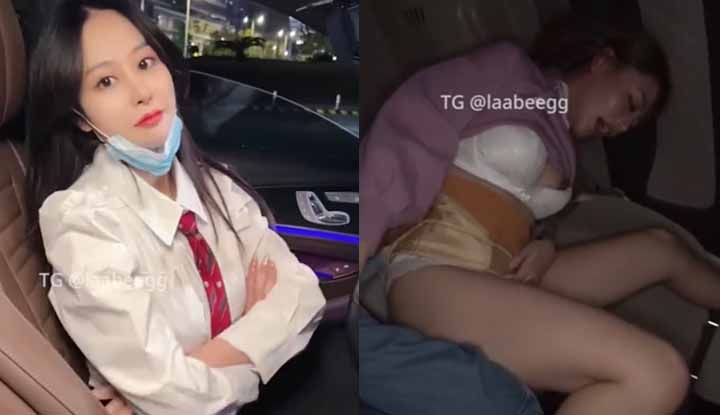 I was robbed by a beautiful woman in the car, and used her pussy to fuck in the car~
