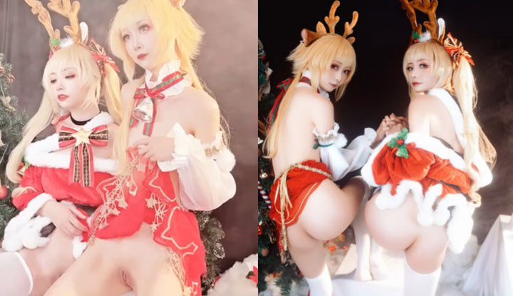 ACG industry goddess explosive machine girl Meow Xiaoji dual-model feast