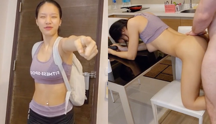 [Thailand] My girlfriend, Thai, who came home after exercising, is hungry and thirsty~ Just entered the door, like a tiger pouncing on a sheep, wanting her boyfriend's big ocean cock to fuck her pussy~