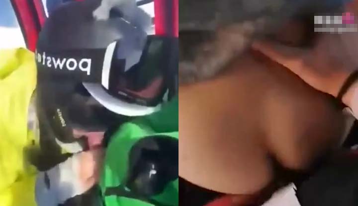 Eat dick in the air! Xinjiang Altay General Mountain Ski Coach Couples Put Conductive