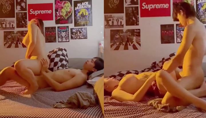 [ไทย] สาวผมแดงขย่มควยผัว~