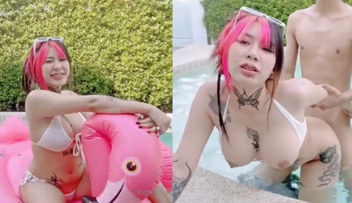คลิปหลุด Onlyfans irenkampong1 โดนผัวจับเย็ดหีริมสระน้ำ กระแทกหีแล้วซอยไม่ยั้งขึ้นย่มโยกเอวให้รัวๆจนเสร็จ