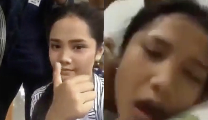 A garota fofa nas Filipinas mostra todos os seus encantos na cama.