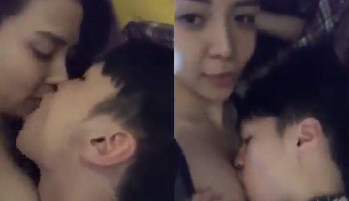 Anak anjing betina di Filipina paling suka menyembunyikan kepala di antara payudara kakaknya, sambil menghisap dan menjilati rindu akan bau ibunya~