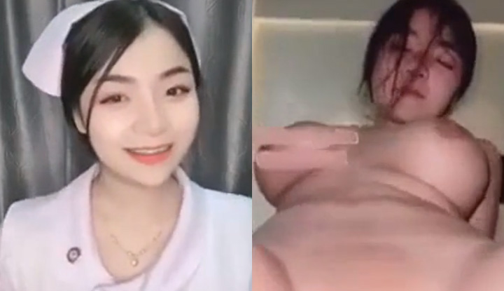 คลิปหลุดใหม่ๆ นางพยาบาลหลุดจาก TIKTOK ชื่อดัง มาขึ้นขย่มเย็ดควยแฟนหนุ่มนมอย่างเด้งๆ