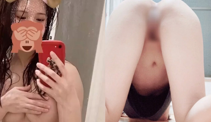 Estudante sexy de Taiwan se fotografando, ajoelhada no chão empinando o bumbum enquanto brinca com um plug anal vibratório~