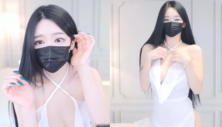 Malaikat Korea menawan dalam WTE, menari seksi dalam gaun kecil