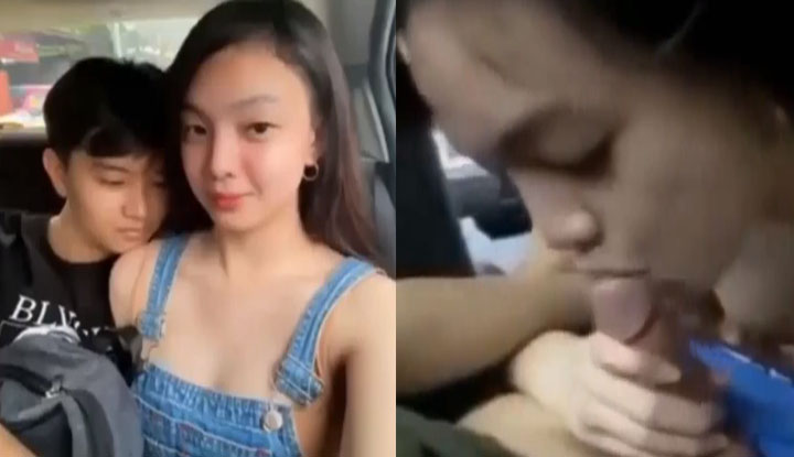 Uma mulher sexy e madura nas Filipinas está engolindo o grande pau do namorado no carro.