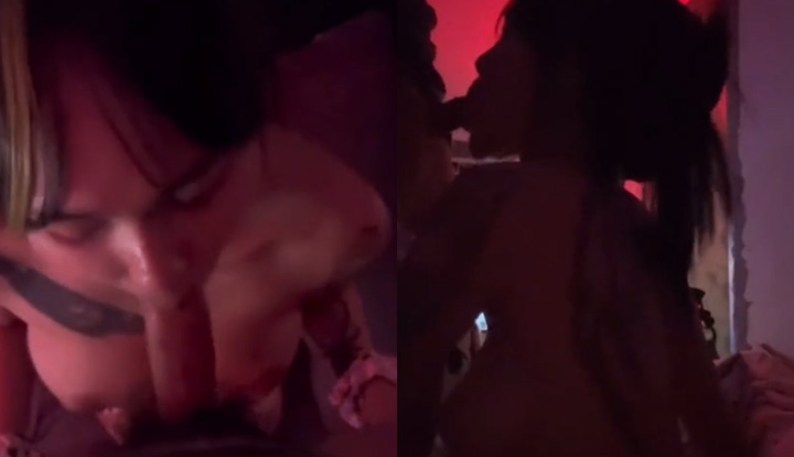 紋身大奶妹最愛吃肉棒~吃的濕濕的再放進小穴裡享受