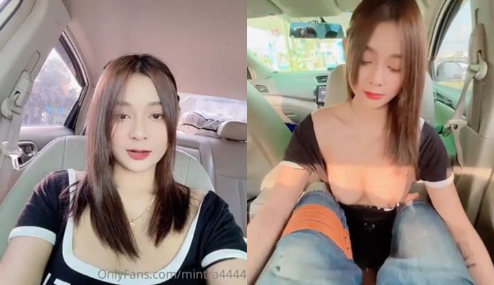 leaked clip onlyfans mintra4444 nong mintra sits and plays with fc nobra. fc is horny and can't stand it. stops on the side of the road and fucks her raw. her pussy is full of cum.