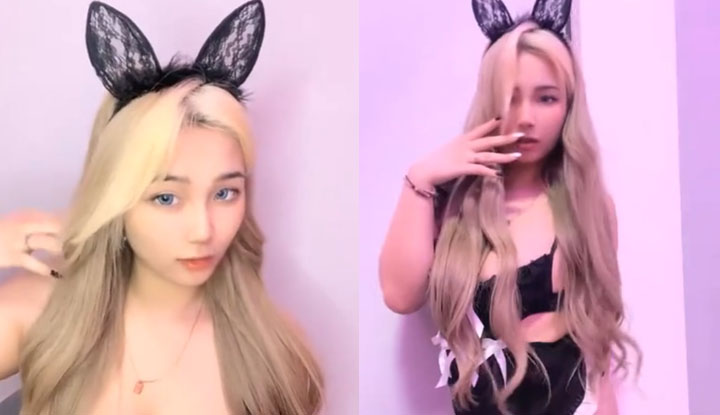 [台灣] 直播主霏妮莫屬裝扮兔女郎，超性感姿態讓糖爹提供零用錢