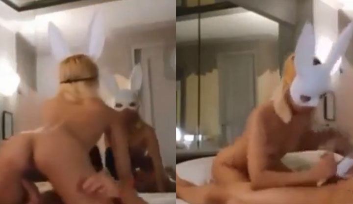 [菲律賓] 約炮金髮兔女郎不敢露面，只好戴著面具做愛了