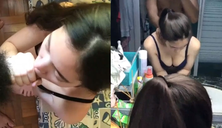 A leaked clip of Janella Ooi (also known as Bunnyjanjan), a lovely Asian girl with a tight and curvy body, passionately giving a blowjob and then getting pounded hard in her lingerie.