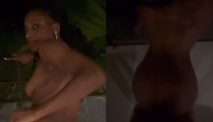A bold couple having sex on the balcony - almost caught, hurried back to the room to continue the battle!