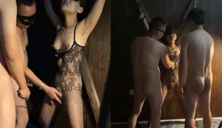 Amarrar a cunhada e brincar com ela com força, só fica satisfeito se engolir duas pirocas de uma vez.