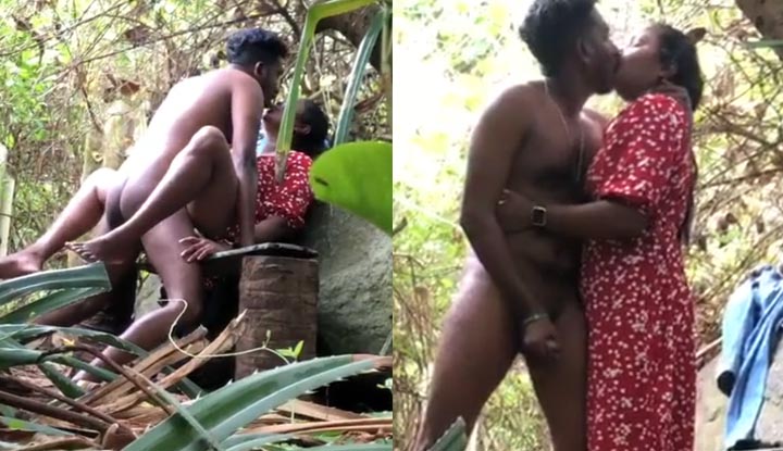 Fazer sexo no meio da floresta é muito excitante, ambos atingiram o clímax rapidamente.