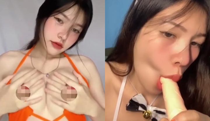 [Thái Lan] Bò ngực bự xoa ngực selfie, liếm cặc muốn quan hệ