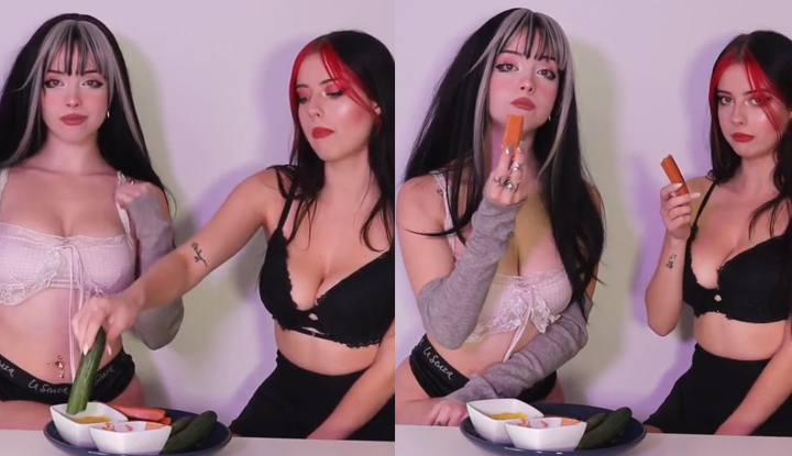 Julia Burch dan kawan baiknya datang makan es krim bersama-sama.