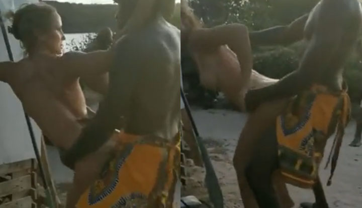 Gadis berpayudara besar dari Eropah dan Amerika tersesat di wilayah orang kulit hitam, kemudian digelandang dan diliwat dengan ganas dari belakang.