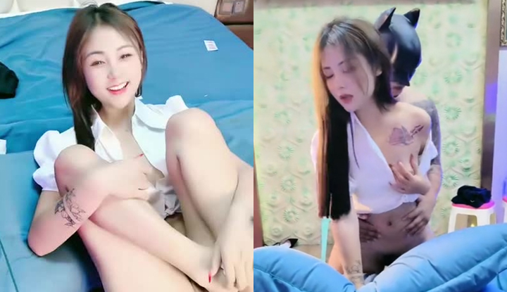 JK dresses up two young girls for a 4P scene, with their sweet and innocent appearance, lifting their skirts to touch themselves.