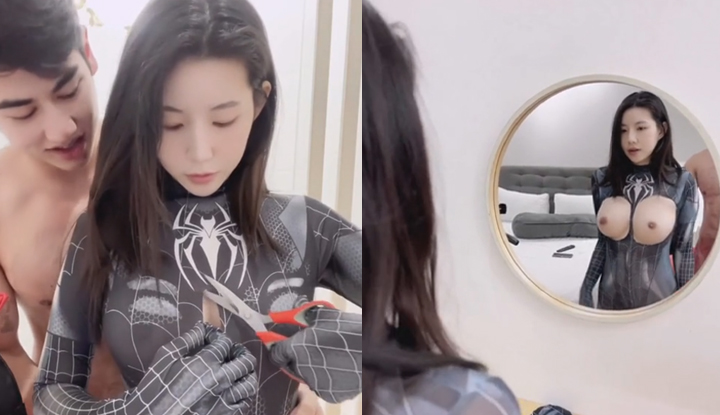 [Thái Lan] Cô gái gợi cảm của Người Nhện cắt quần tất để lộ bộ ngực trắng nõn