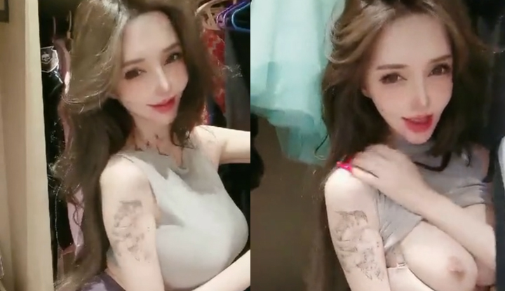 巨乳網紅綠茶婊,要準備把原為內衣換掉了!