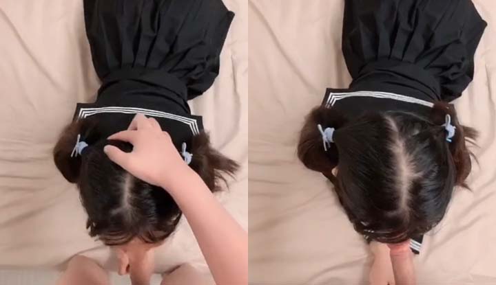 Một nữ sinh nghiêm túc đến thực hiện hành vi mại dâm bằng miệng để kiếm tiền trang trải chi phí cá nhân ngay khi tan trường.