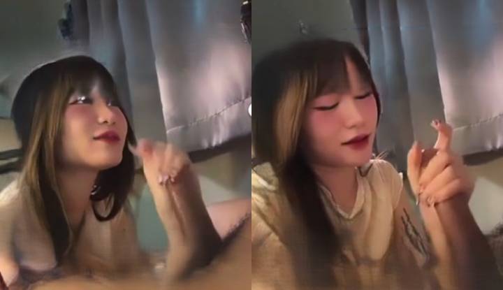 onlyfan accpeachyy leaked clip. nong peach live streams her husband jerking off, not letting him fuck her. she makes a face of extreme begging for cock. the young man moans in pleasure, unable to take it anymore. before he gets jerked off quickly and repeatedly, nong peach sucks his cum until it's clean. so satisfying.