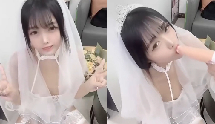 可愛的新娘子最喜歡吃肉棒了