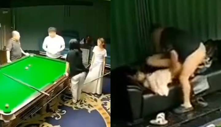 陪打球也陪打炮!中國江蘇撞球館《美女助教與顧客啪啪啪》影片流出!