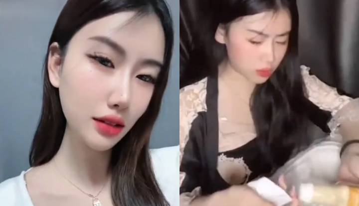 抖音高顏值主播 笑笑baby 大尺度露點直播回放 情趣內衣露出性感奶頭 擠壓奶子香豔刺激!