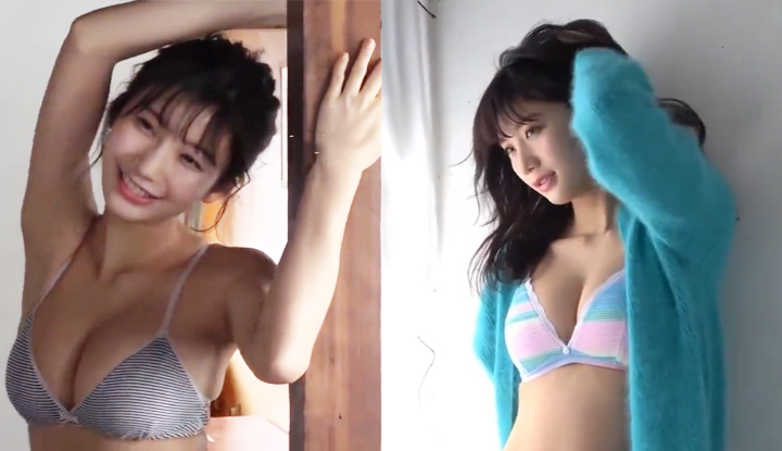 性感高顏值女神，清純外表情色反差