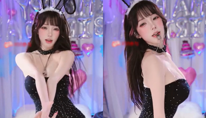 กระต่ายน้อยน่ารักกระโดดสูงใหญ่ในท่าเต้นเซ็กซี่สุดร้อนแรง เขย่านมยั่วใจสุดๆ