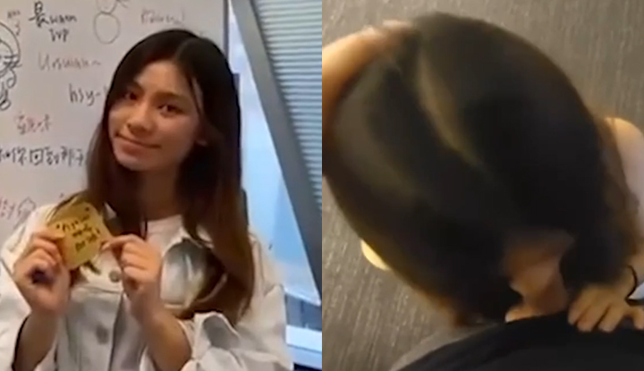 leaked sex video of cao jiaxin from the physics department, hong kong polytechnic university of technology: club office, intense fellatio, finger penetration, and anal sex with a wet vagina, accompanied by lewd moans. a bright student turns into a horny girl! 1