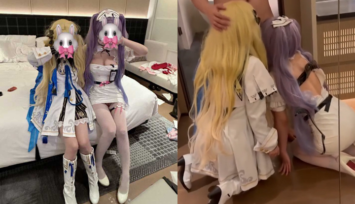 สุนัขของหัวหน้านักสืบฮวา ผู้เชี่ยวชาญด้านเซ็กส์แบบไม่ผูกมัด ร่วมรักแบบสามคนกับกลุ่มสาวอนิเมะน่ารักที่ยืนอยู่หน้ากระจก โดยยกก้นอวบอิ่มขึ้น และถูกกระทำชำเราจากด้านหลังซ้ำแล้วซ้ำเล่าอย่างรุนแรง! 2